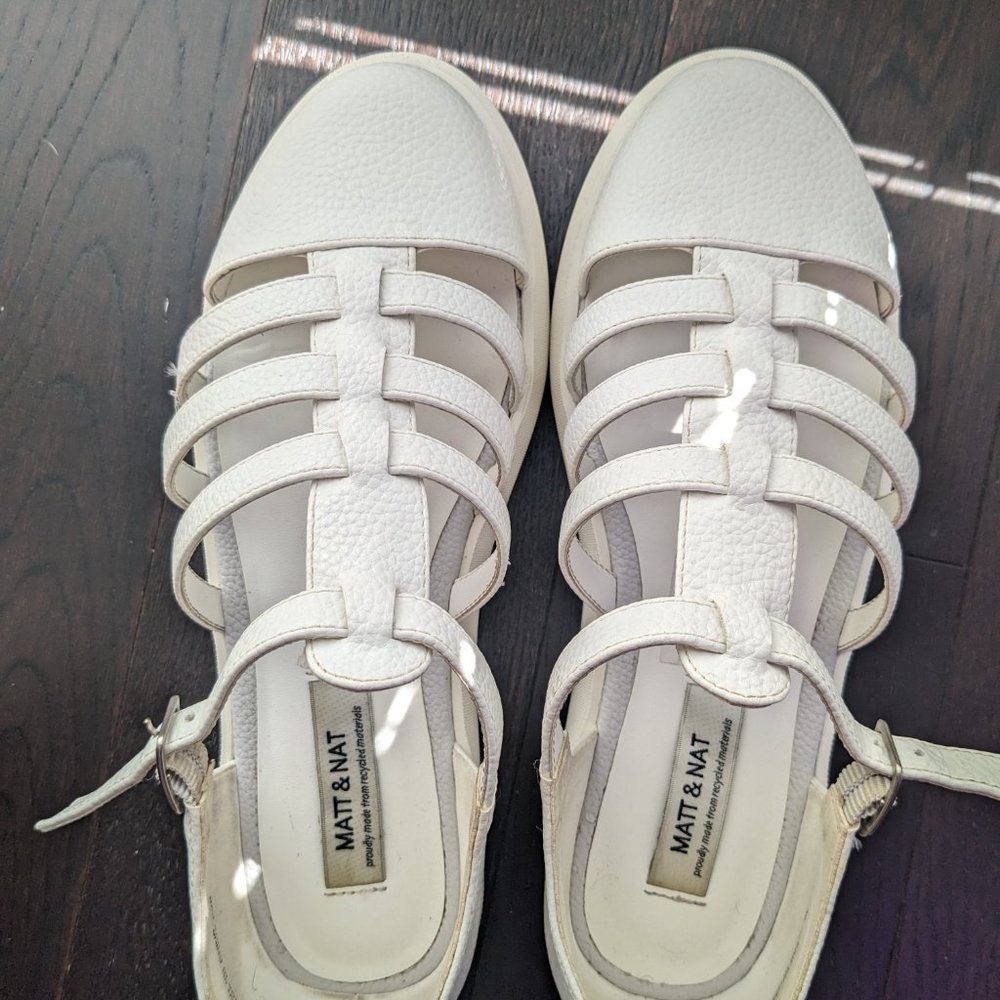 Women's White Strap Fisherman Platform Shoe - Picture 2 of 7